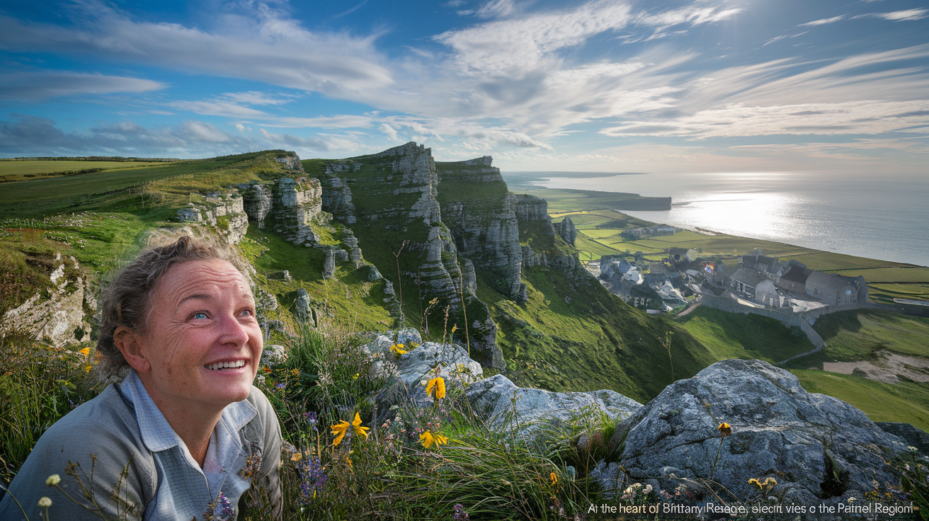 découvrez la magie de la bretagne au sommet d'une montagne offrant une vue spectaculaire sur la région de paimpol. partez à l'aventure et laissez-vous séduire par des panoramas inoubliables et la beauté naturelle de cette destination unique.