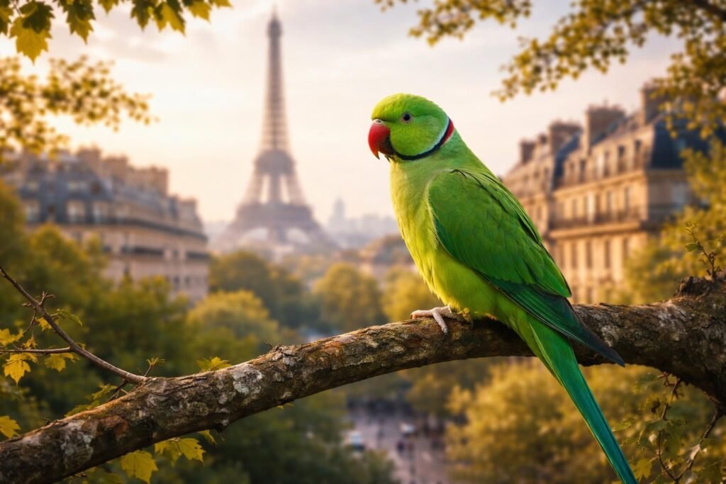 découvrez l'origine fascinante des perruches vertes à paris, ces oiseaux exotiques désormais emblématiques de la capitale française.