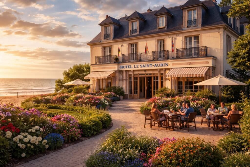 découvrez l'hôtel le saint-aubin sur mer, un lieu charmant et convivial pour un séjour inoubliable au bord de la mer, alliant confort, détente et services de qualité.