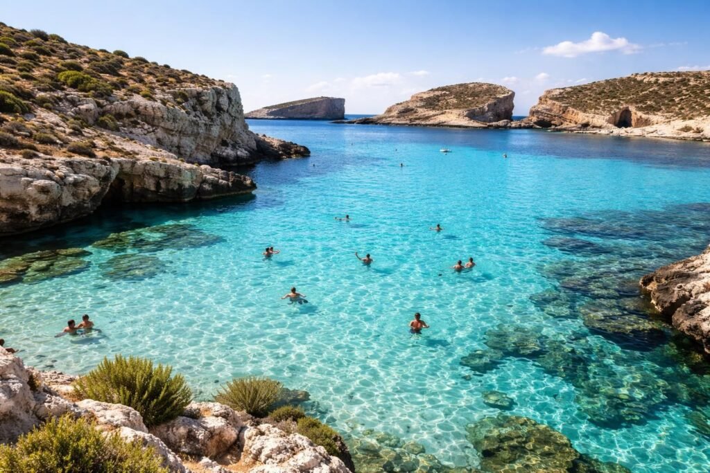 découvrez le blue lagoon à malte, un véritable paradis pour se baigner dans des eaux turquoise et profiter de plages idylliques.
