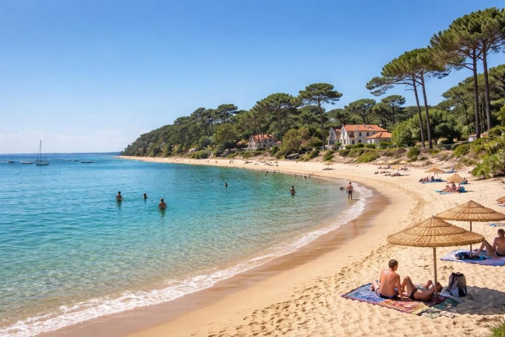 découvrez la plage du moulleau, l'une des meilleures plages d'arcachon, idéale pour se baigner et profiter d'un cadre naturel préservé au bord du bassin d'arcachon.