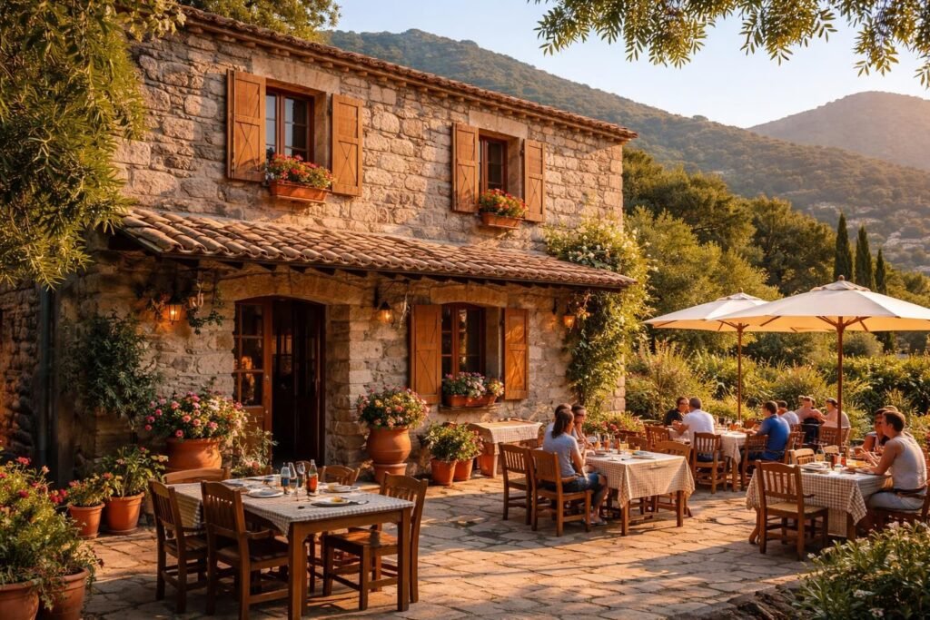 découvrez l'auberge u licettu, un restaurant authentique en corse à cuttoli, proposant une cuisine corse traditionnelle et des spécialités locales dans un cadre convivial.