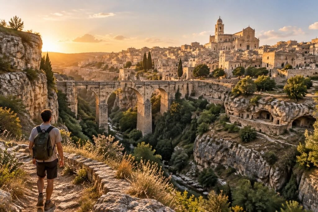 découvrez gravina di puglia, charmant village rupestre des pouilles : explorez ses grottes, son canyon, son pont spectaculaire et son centre historique.